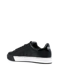 schwarze Leder niedrige Sneakers von VERSACE JEANS COUTURE