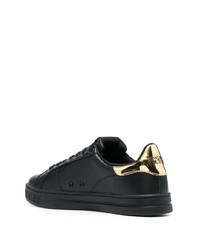 schwarze Leder niedrige Sneakers von VERSACE JEANS COUTURE