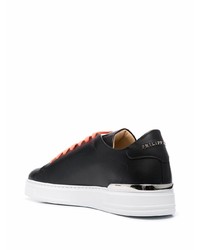 schwarze Leder niedrige Sneakers von Philipp Plein