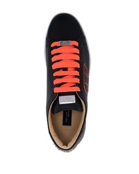 schwarze Leder niedrige Sneakers von Philipp Plein