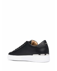 schwarze Leder niedrige Sneakers von Philipp Plein