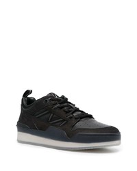 schwarze Leder niedrige Sneakers von Moncler