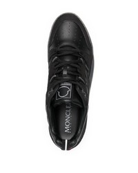 schwarze Leder niedrige Sneakers von Moncler