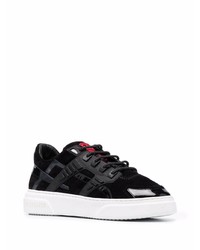 schwarze Leder niedrige Sneakers von Hide&Jack