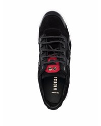 schwarze Leder niedrige Sneakers von Hide&Jack