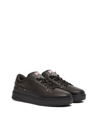 schwarze Leder niedrige Sneakers von Diesel