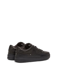 schwarze Leder niedrige Sneakers von Diesel