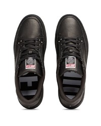 schwarze Leder niedrige Sneakers von Diesel