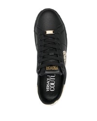 schwarze Leder niedrige Sneakers von VERSACE JEANS COUTURE