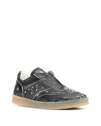 schwarze Leder niedrige Sneakers von MM6 MAISON MARGIELA