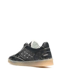 schwarze Leder niedrige Sneakers von MM6 MAISON MARGIELA