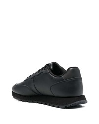 schwarze Leder niedrige Sneakers von Tommy Jeans