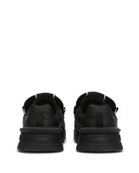 schwarze Leder niedrige Sneakers von Dolce & Gabbana