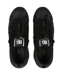 schwarze Leder niedrige Sneakers von Dolce & Gabbana