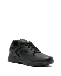 schwarze Leder niedrige Sneakers von Giuseppe Zanotti