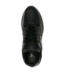 schwarze Leder niedrige Sneakers von Giuseppe Zanotti