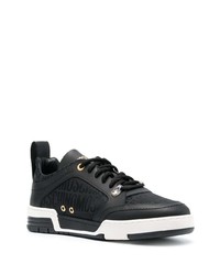 schwarze Leder niedrige Sneakers von Moschino