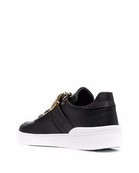 schwarze Leder niedrige Sneakers von Moschino