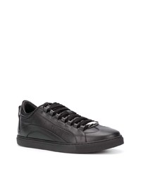 schwarze Leder niedrige Sneakers von DSQUARED2