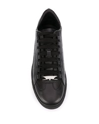 schwarze Leder niedrige Sneakers von DSQUARED2