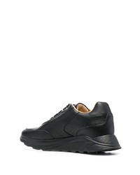 schwarze Leder niedrige Sneakers von Billionaire