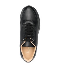 schwarze Leder niedrige Sneakers von Billionaire