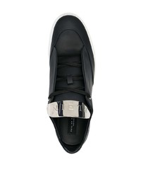 schwarze Leder niedrige Sneakers von Philipp Plein