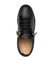 schwarze Leder niedrige Sneakers von Giuseppe Zanotti