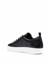 schwarze Leder niedrige Sneakers von Les Hommes