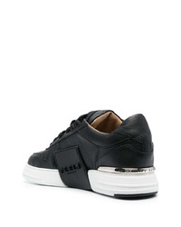 schwarze Leder niedrige Sneakers von Philipp Plein