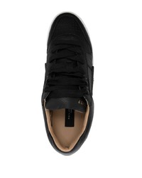 schwarze Leder niedrige Sneakers von Philipp Plein