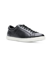 schwarze Leder niedrige Sneakers von Moncler