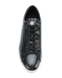 schwarze Leder niedrige Sneakers von Moncler