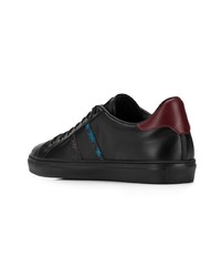 schwarze Leder niedrige Sneakers von Roberto Cavalli