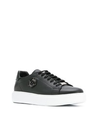 schwarze Leder niedrige Sneakers von Philipp Plein