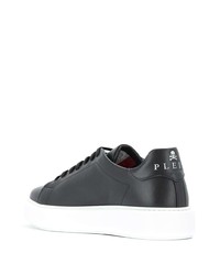 schwarze Leder niedrige Sneakers von Philipp Plein