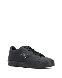 schwarze Leder niedrige Sneakers von Philipp Plein