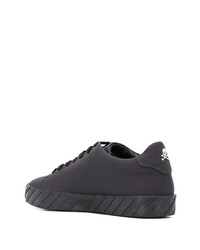 schwarze Leder niedrige Sneakers von Philipp Plein