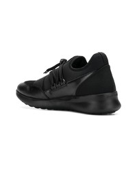 schwarze Leder niedrige Sneakers von Baldinini