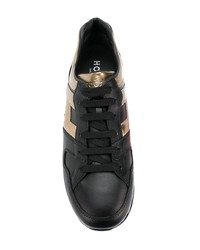 schwarze Leder niedrige Sneakers von Hogan