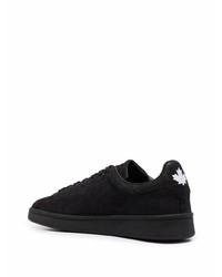 schwarze Leder niedrige Sneakers von DSQUARED2