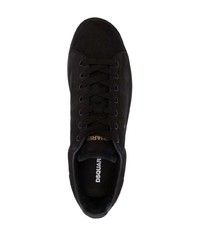 schwarze Leder niedrige Sneakers von DSQUARED2