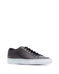 schwarze Leder niedrige Sneakers von Common Projects