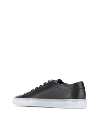 schwarze Leder niedrige Sneakers von Common Projects