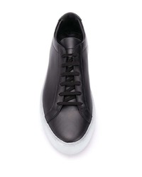 schwarze Leder niedrige Sneakers von Common Projects