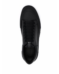 schwarze Leder niedrige Sneakers von Alexander McQueen