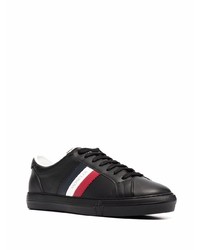 schwarze Leder niedrige Sneakers von Moncler