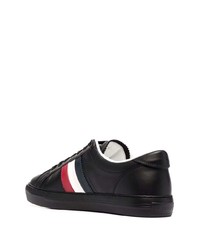 schwarze Leder niedrige Sneakers von Moncler