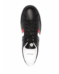 schwarze Leder niedrige Sneakers von Moncler