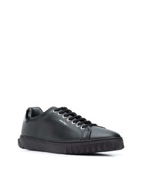 schwarze Leder niedrige Sneakers von Salvatore Ferragamo